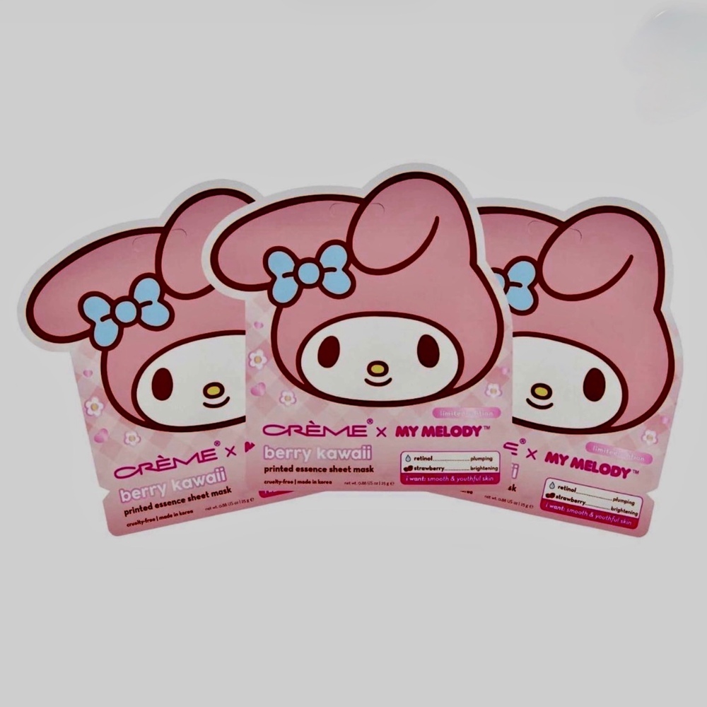 The Crème Shop x Sanrio My Melody "Berry Kawaii" Sheet Mask 3-Pack Set